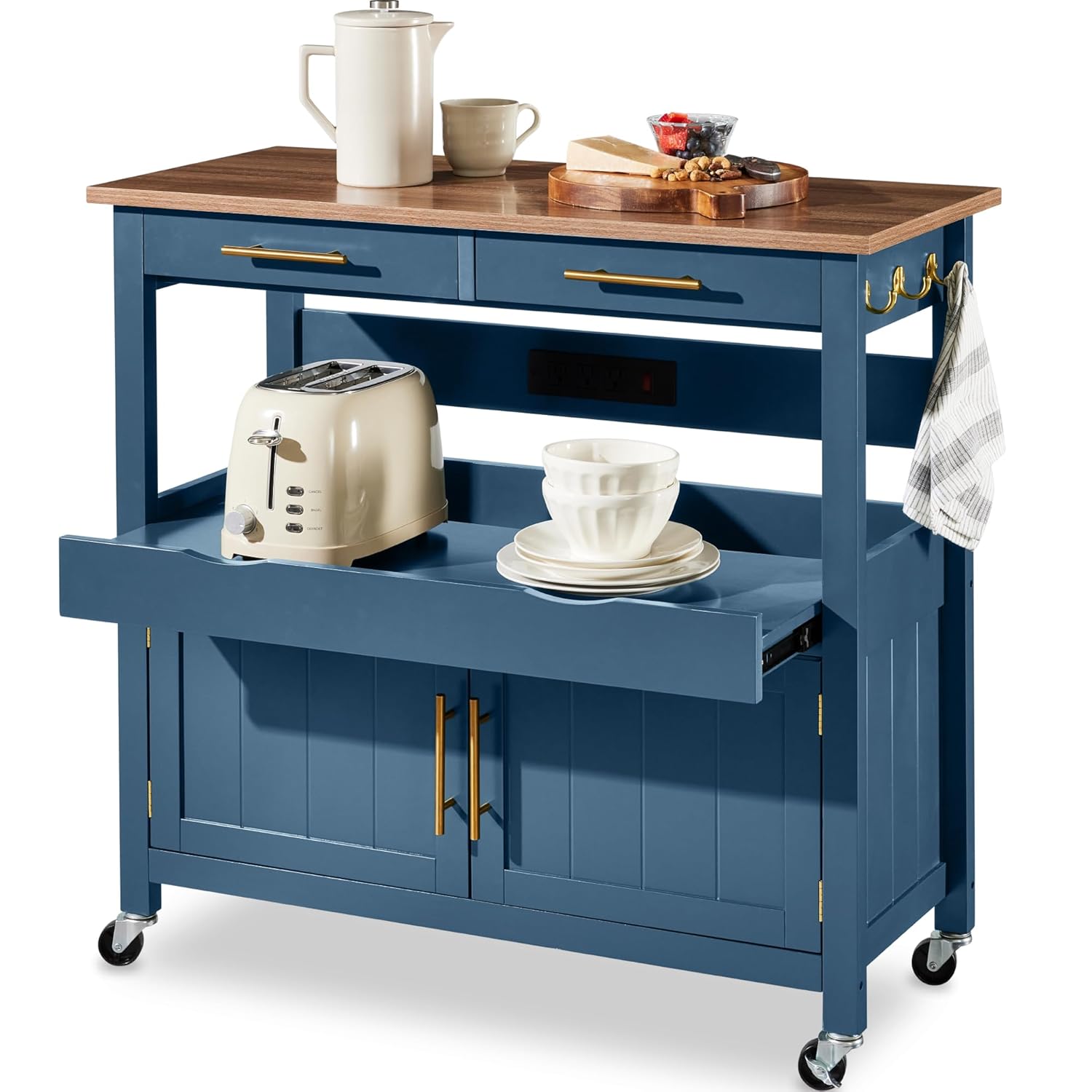 Outdoor Kitchen Power Outlet - Carrinho de Cozinha Grande com Rodas