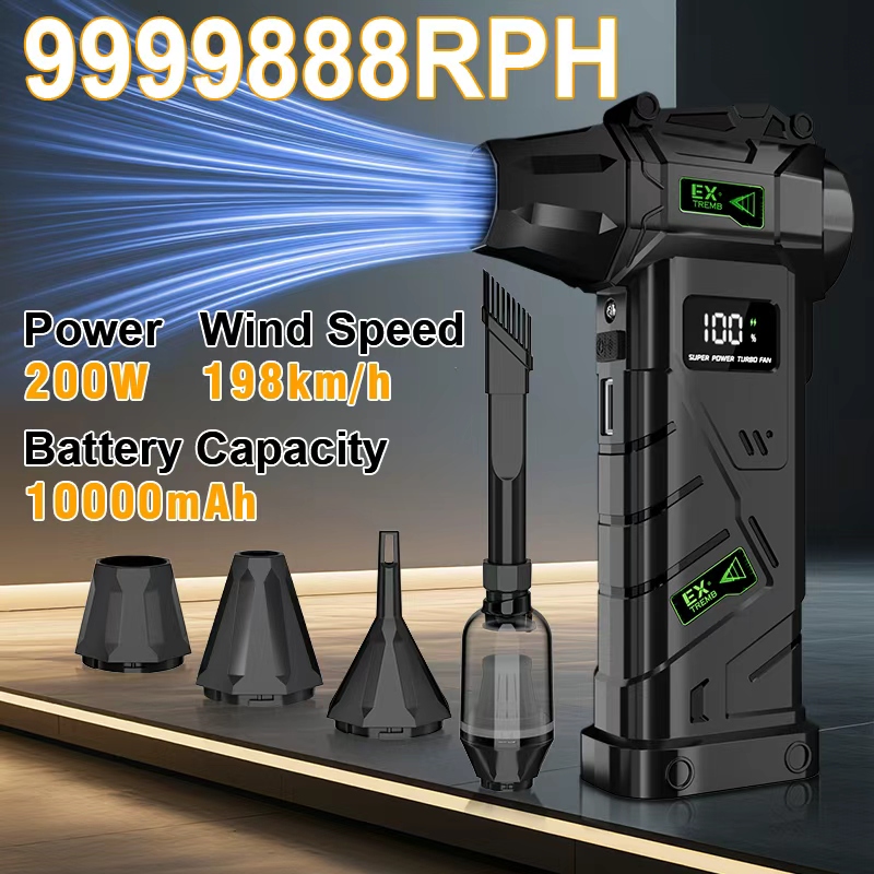 Leaf Blower Cordless - Ventilador Turbo Jet Sem Fio 9999888RPH,