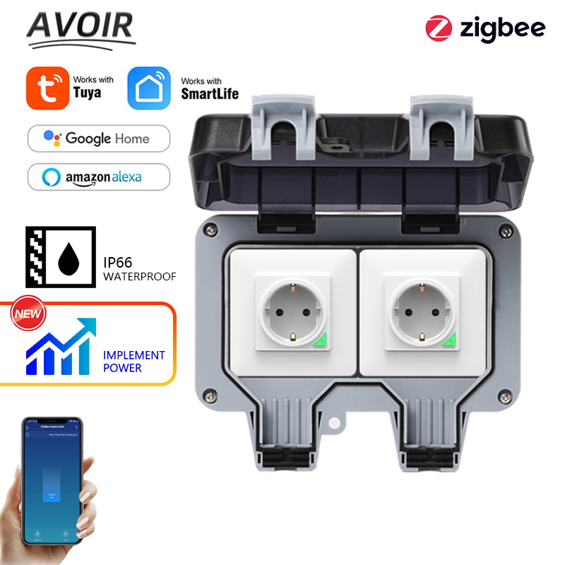 Outdoor Power Outlet Waterproof - Avoir tuya zigbee soquetes elétricos ip66