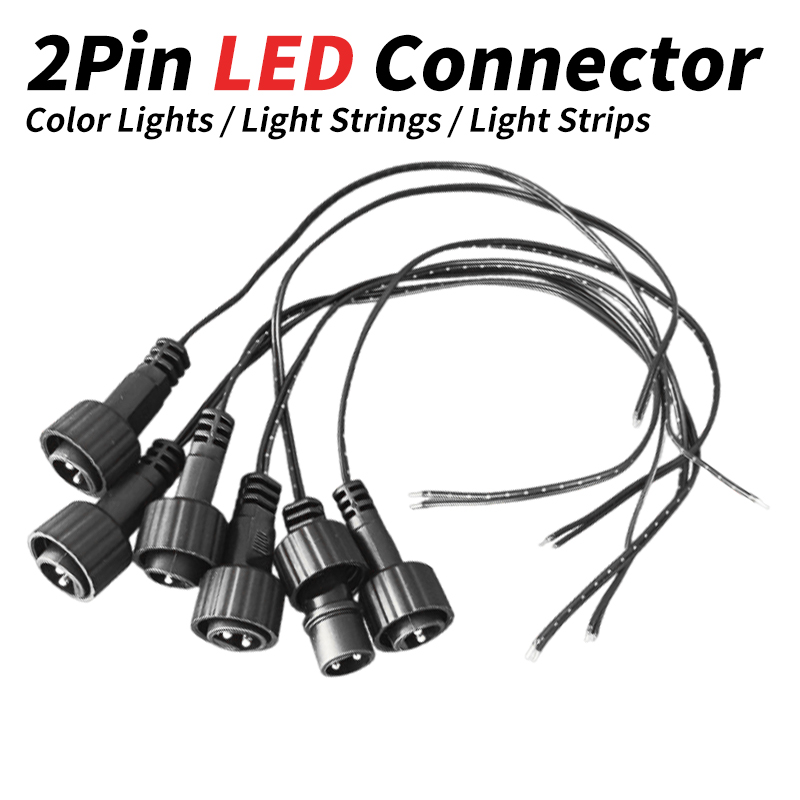 Outdoor Power Extension Cord - Conector LED de 2 Pinos com