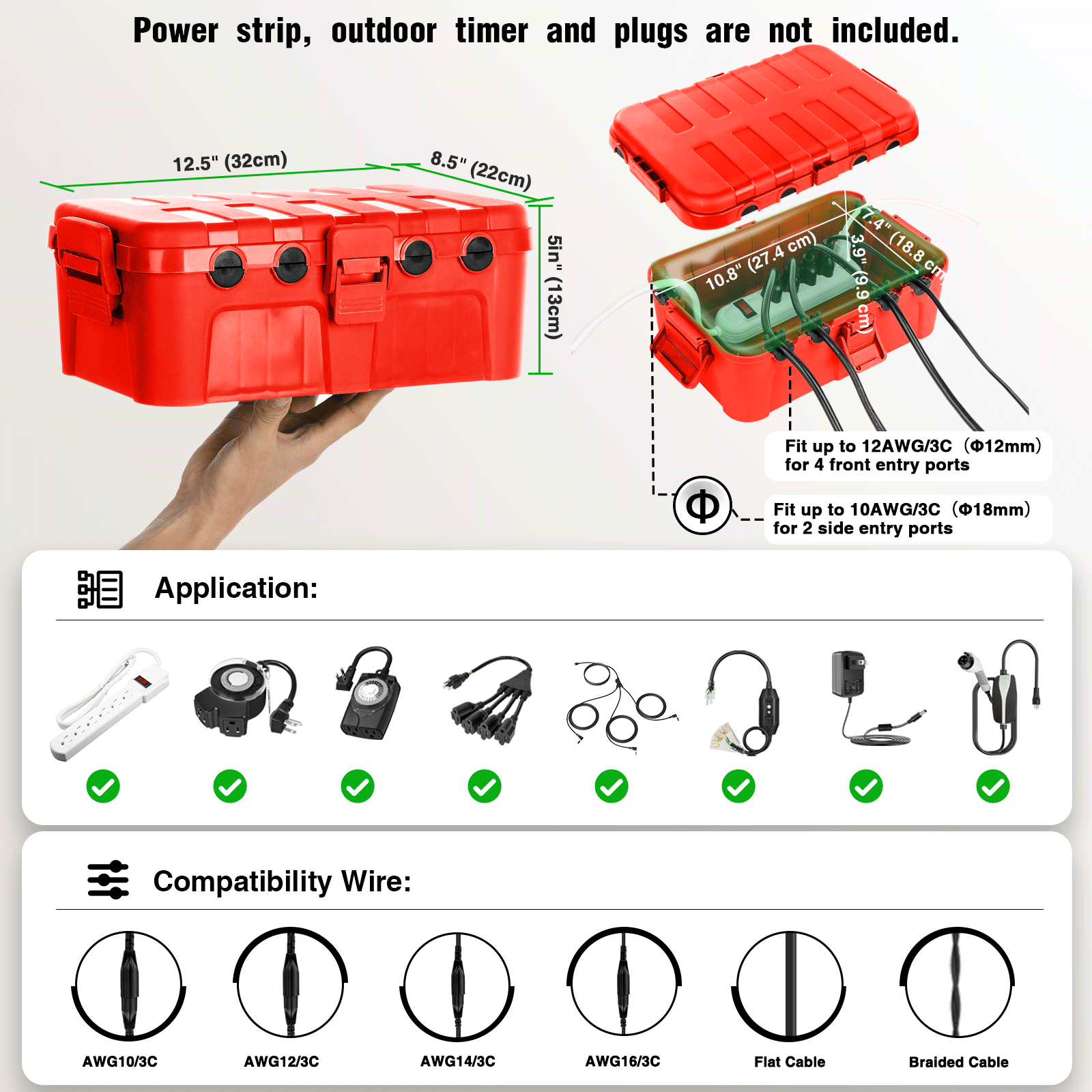 Caixa de Extensão de Energia à - Outdoor Power Outlet Waterproof avaliação e preço