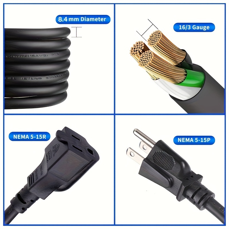 Cabo de extensão externo padrã - Outdoor Power Extension Cord avaliação e preço