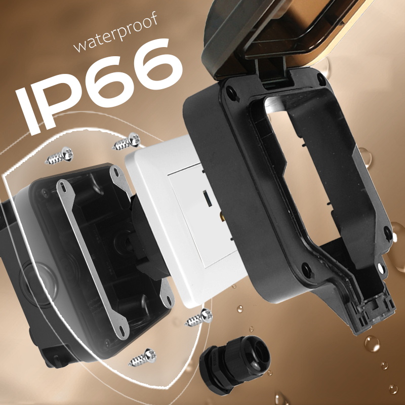Avoir IP66 parede soquete impe - Outdoor Power Outlet Waterproof avaliação e preço