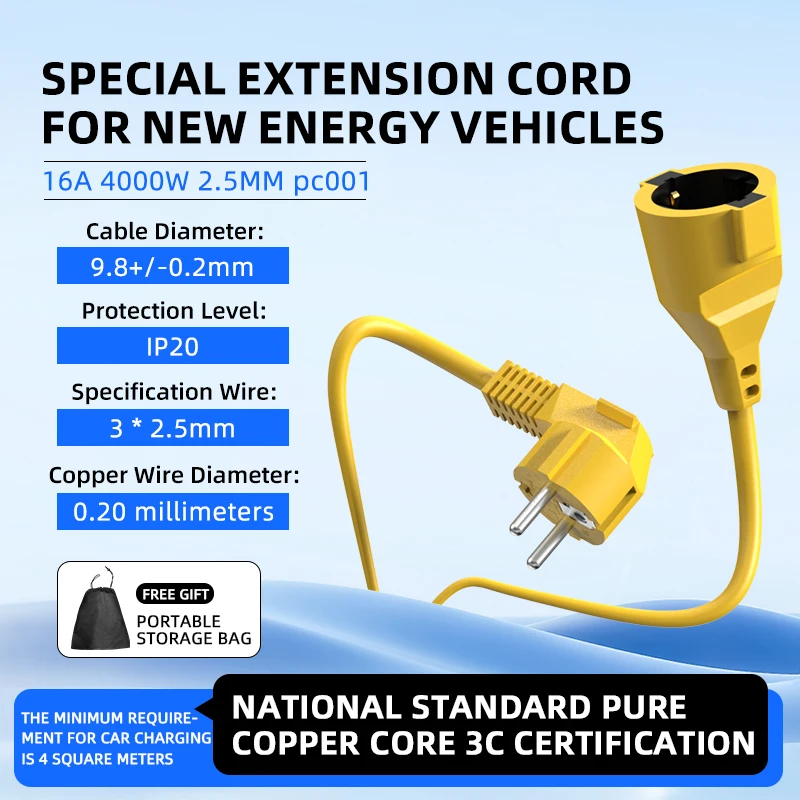 Cabo de Extensão Schuko EU 16A - Outdoor Power Extension Cord avaliação e preço